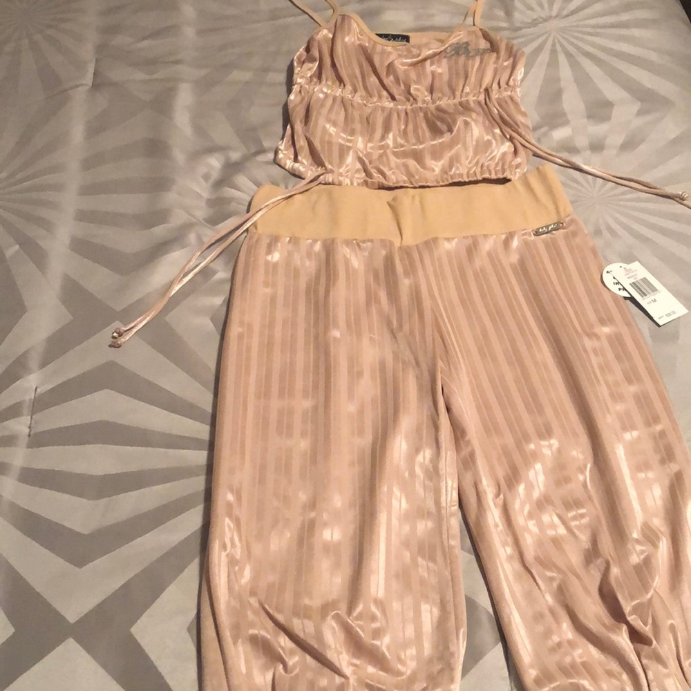 NWT Baby Phat Gold Cropped Pants Set